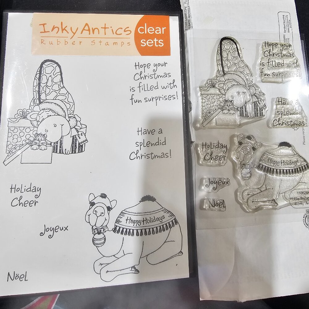 LOT** Inky Antics clear rubber stamps plus more!  Holiday Bazooples#!